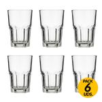 Pack de 6 vasos New America Luminarc 40cl diseño con relieve transparente