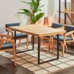 Mesa de comedor fija Spike fresado superior de espiga roble Nordish/negro 76x150x90 cm 2