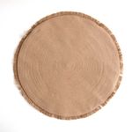 Alfombra MOA Vinthera yute con flecos natural Ø100 cm