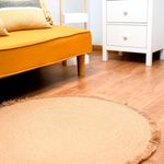 Alfombra MOA Vinthera yute con flecos natural Ø100 cm 4