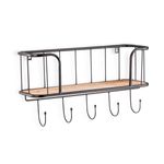 Perchero de pared MOA Vinthera 1 estante + 5 colgadores negro 50 cm