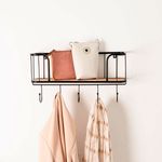 Perchero de pared MOA Vinthera 1 estante + 5 colgadores negro 50 cm 3