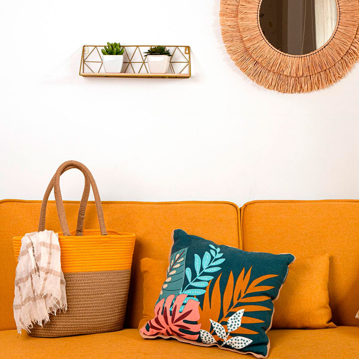 Estante de pared MOA Vinthera natural/dorado 12x40x12 cm 3