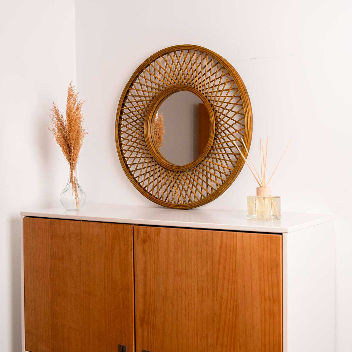 Espejo MOA Vinthera circular marrón Ø59 cm 3