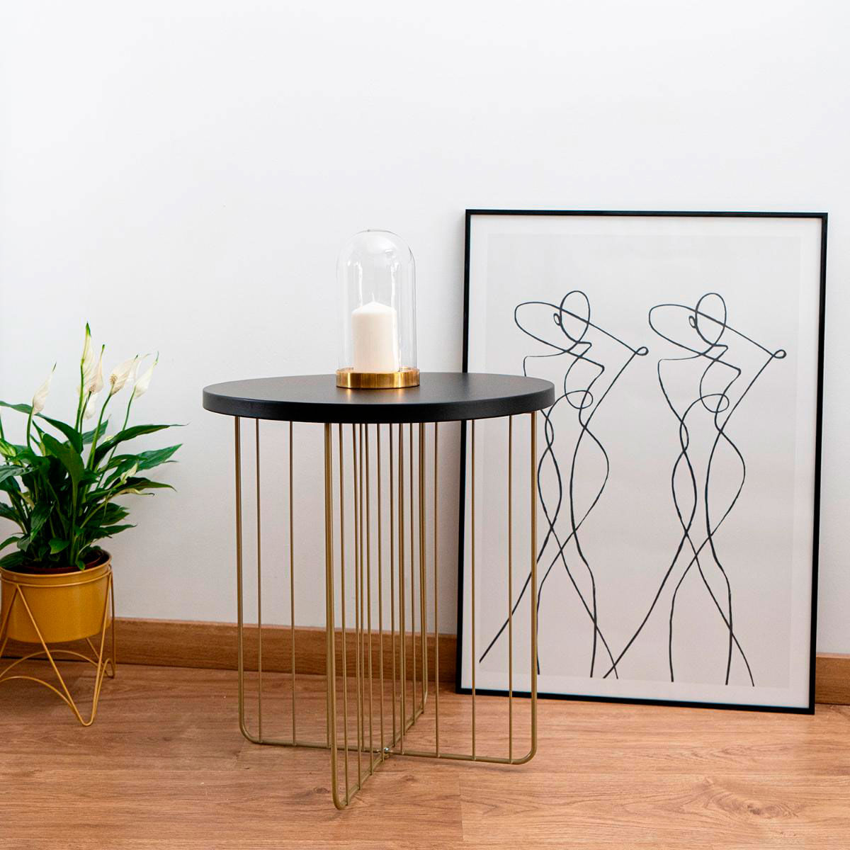 Mesa auxiliar MOA Vinthera forma redonda negro Ø44x47,8 cm 3