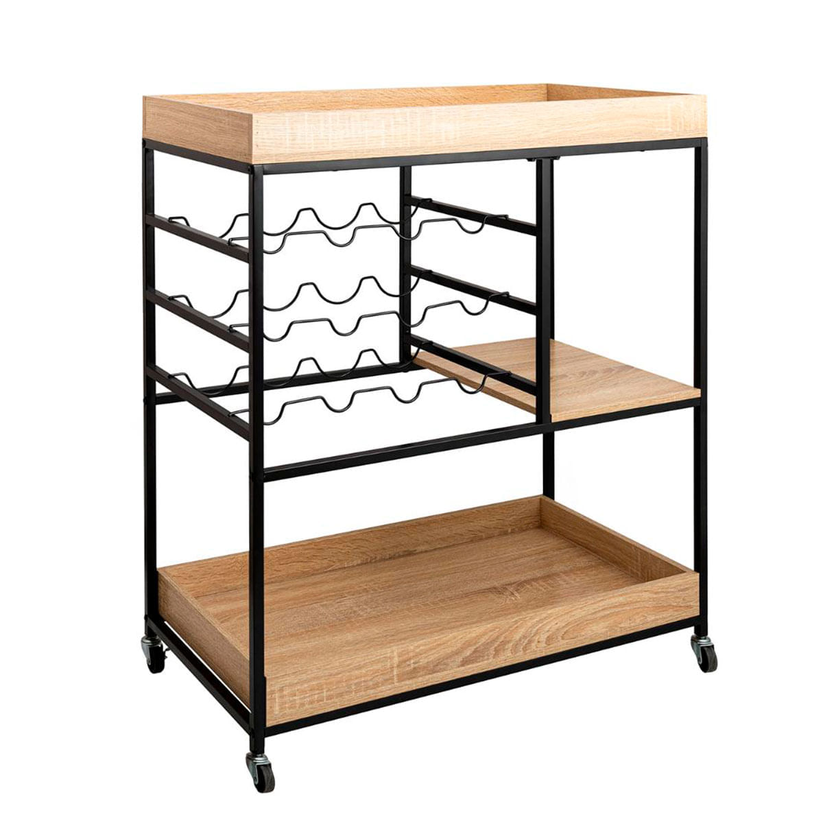 Carrito multiusos MOA Vinthera con ruedas madera 92x75x40 cm