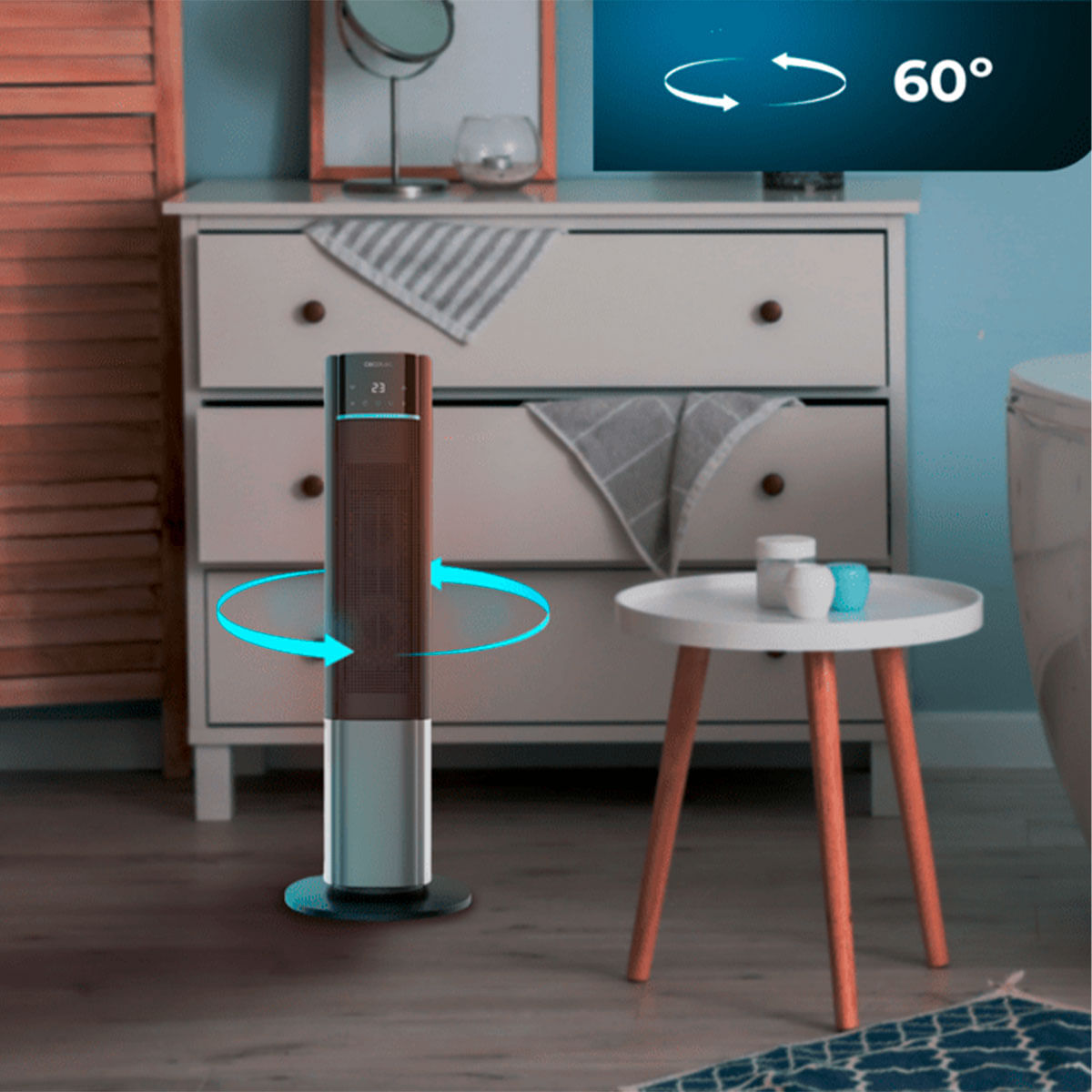 Calefactor cerámico Cecotec ReadyWarm 2070 Max Ceramic Rotate Smart 2000W oscilante negro 8