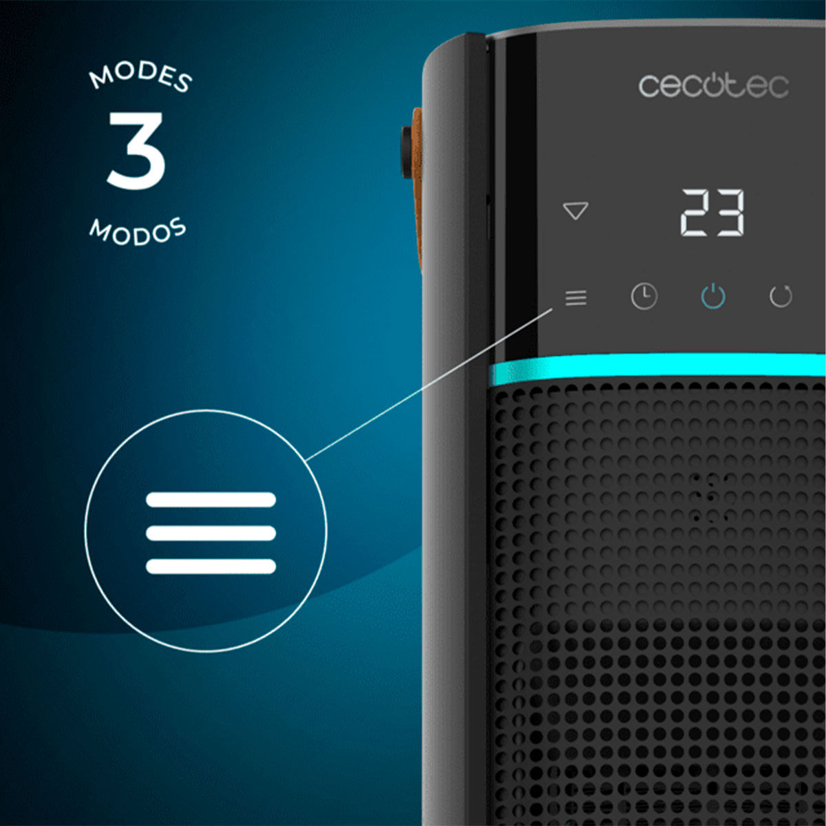 Calefactor cerámico Cecotec ReadyWarm 2070 Max Ceramic Rotate Smart 2000W oscilante negro 9