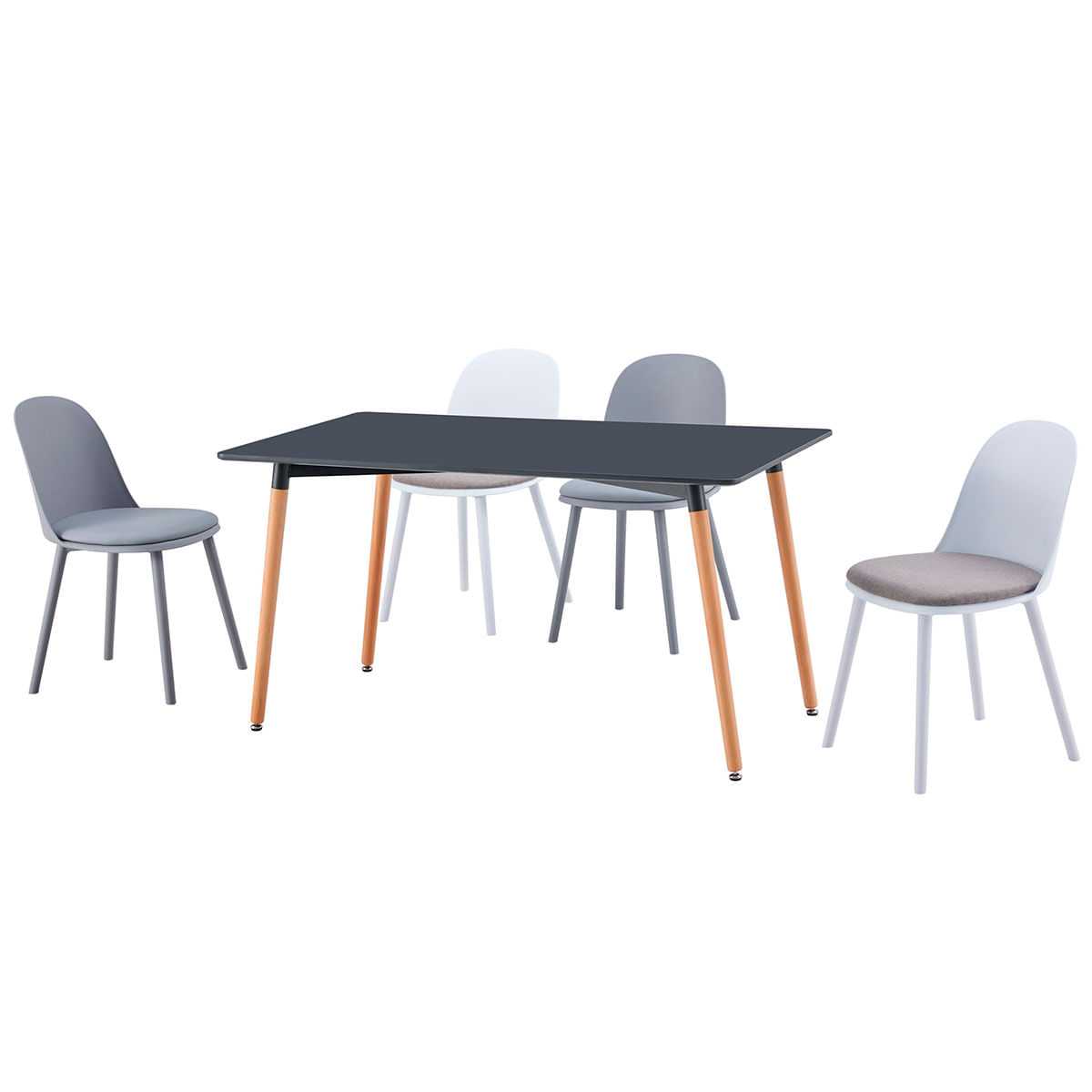 Mesa de comedor Nordika rectangular gris 74,5x120x80 cm 4