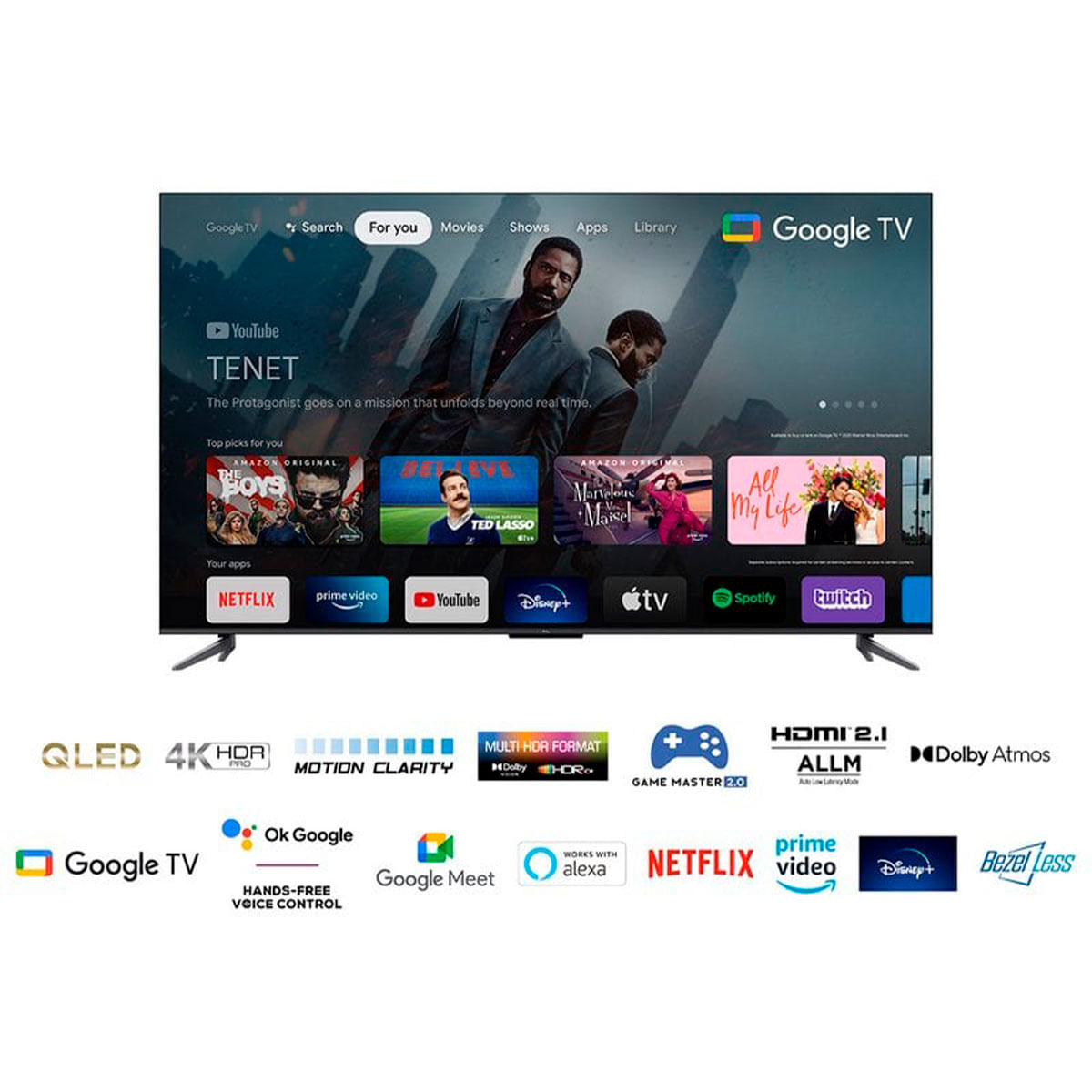 Televisor Smart TV TCL C64 Series 55’’ QLED 4K UHD Google TV G negro 5
