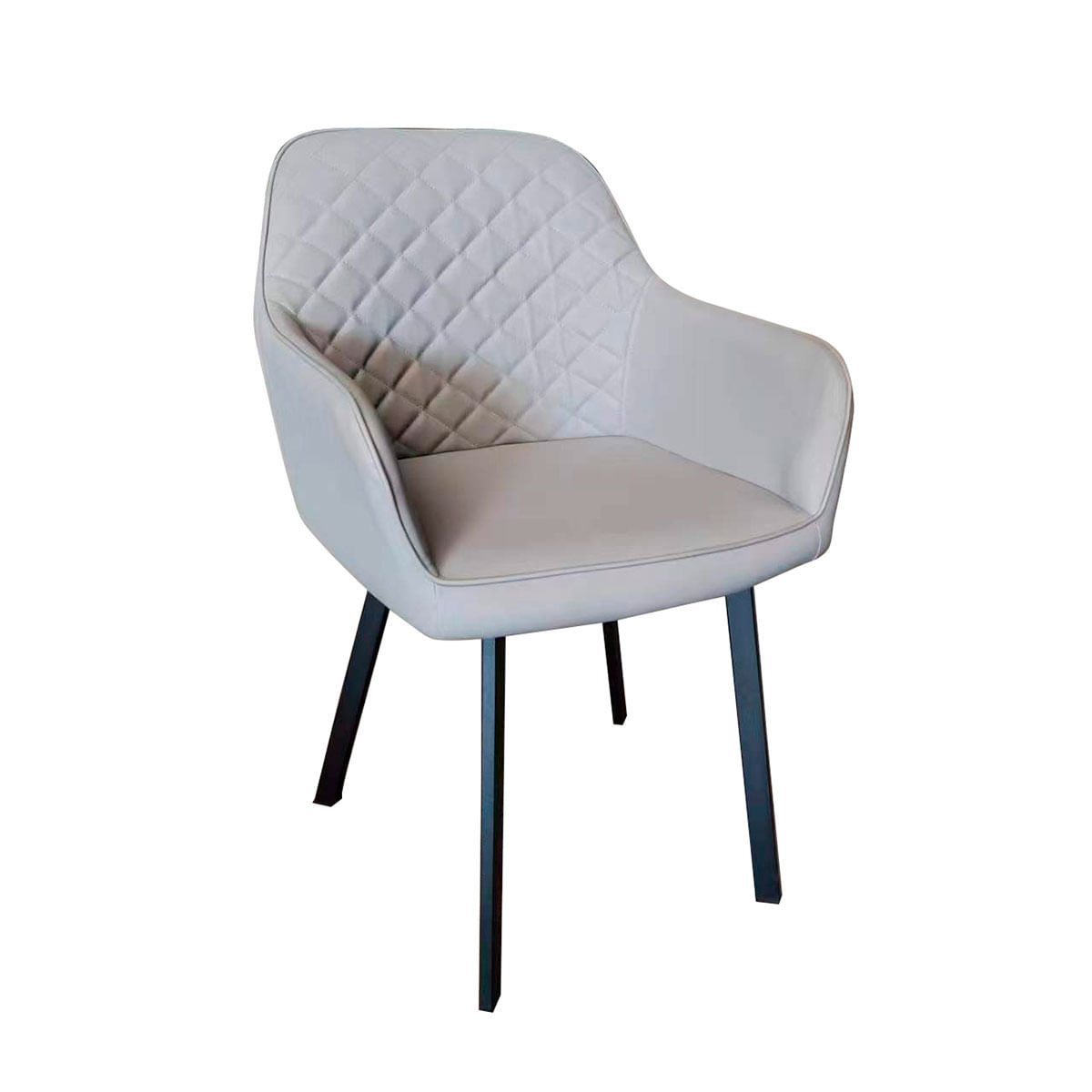 Pack de 2 sillas de comedor Easy polipiel gris 83x55x58 cm 2