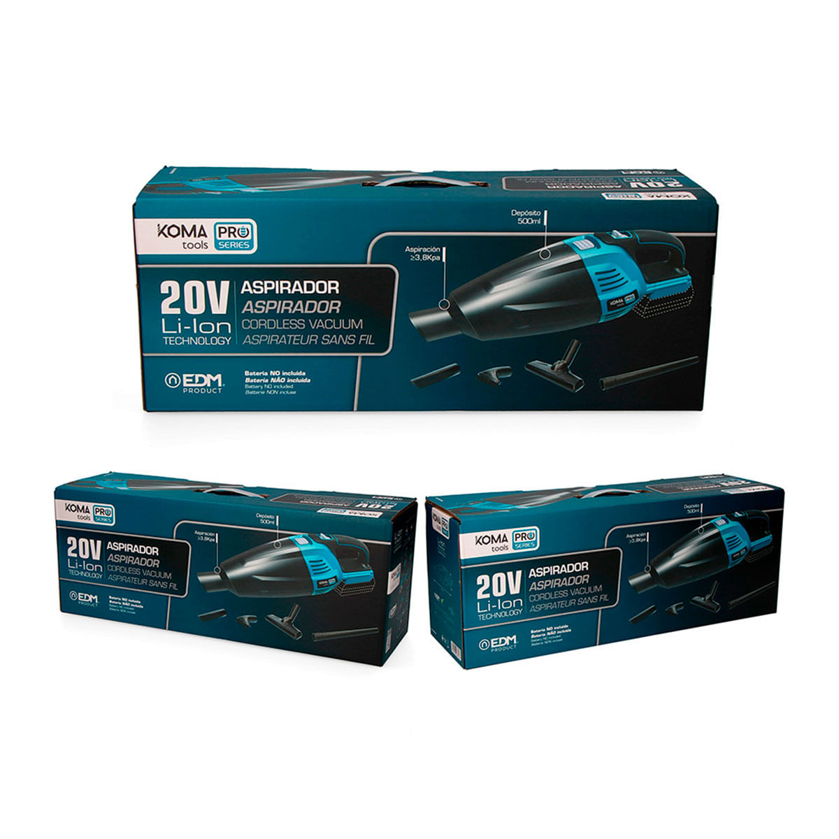 Aspirador de mano Pro Series Battery Koma Tools 3800Pa 500ml con accesorios azul 5