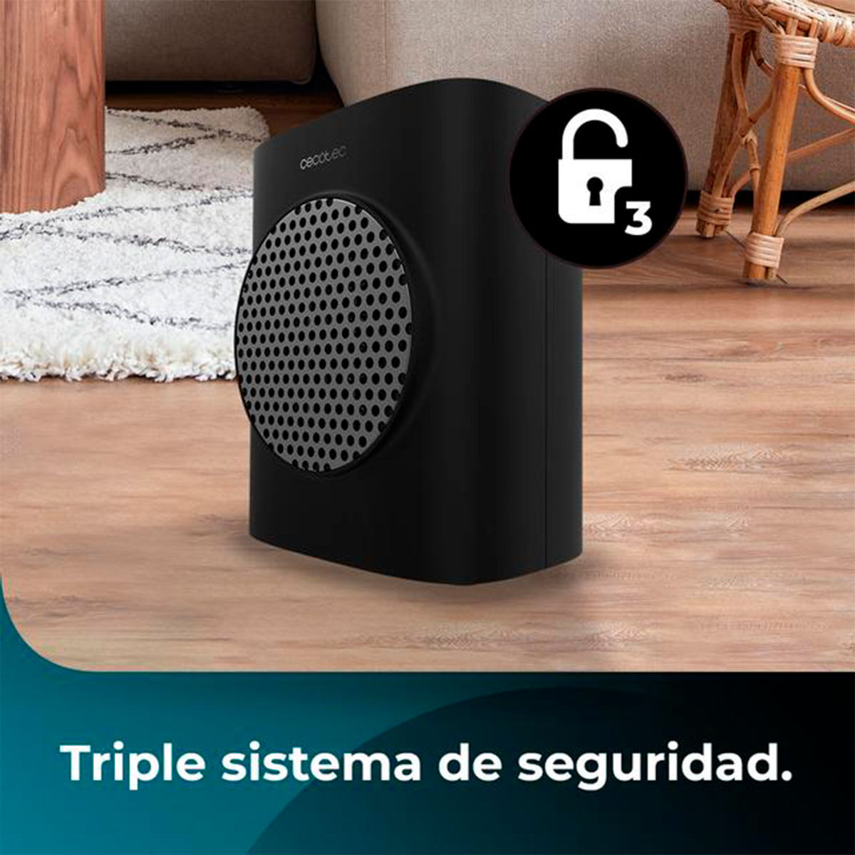 Calefactor cerámico Cecotec ReadyWarm 1570 Max Ceramic Smart Black 1500W con temporizador negro 8