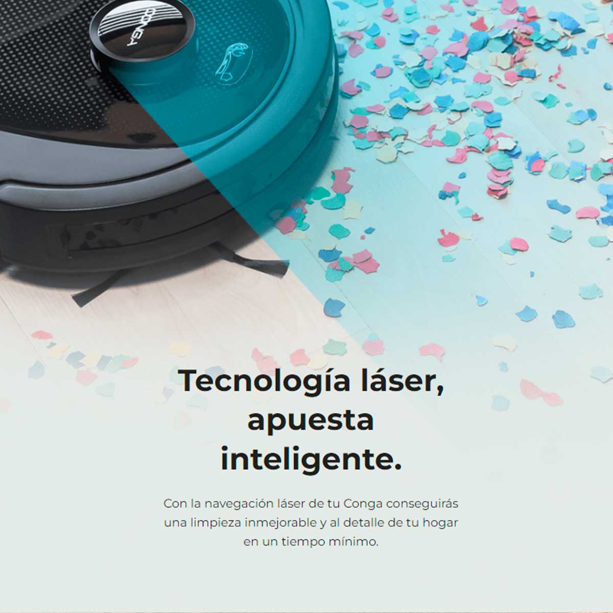 Robot aspirador Cecotec Conga Láser UG 2600Pa 4 en 1 WiFi negro