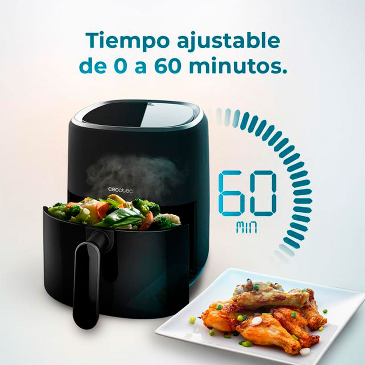 Freidora de aire Cecotec Cecofry Fantastik 3500 1200W 3,5L negro 4