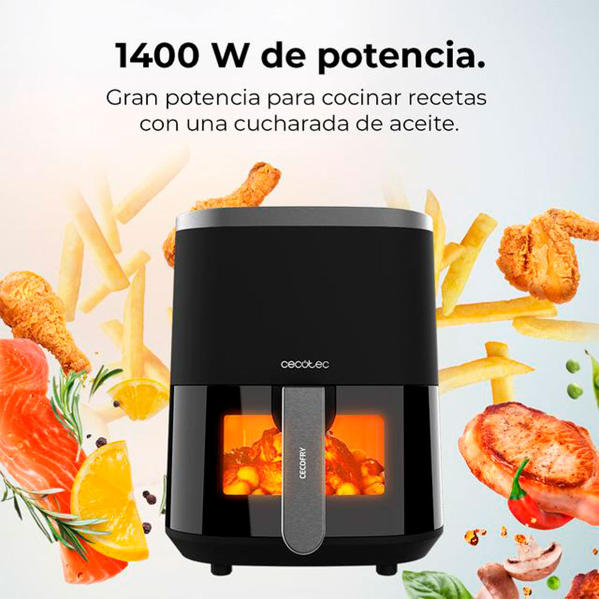 Freidora de aire Cecotec Cecofry Fantastik Window 4000 1400W 4L negro 3