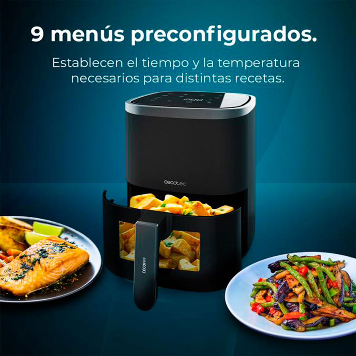 Freidora de aire Cecotec Cecofry Fantastik Window 4000 1400W 4L negro 4