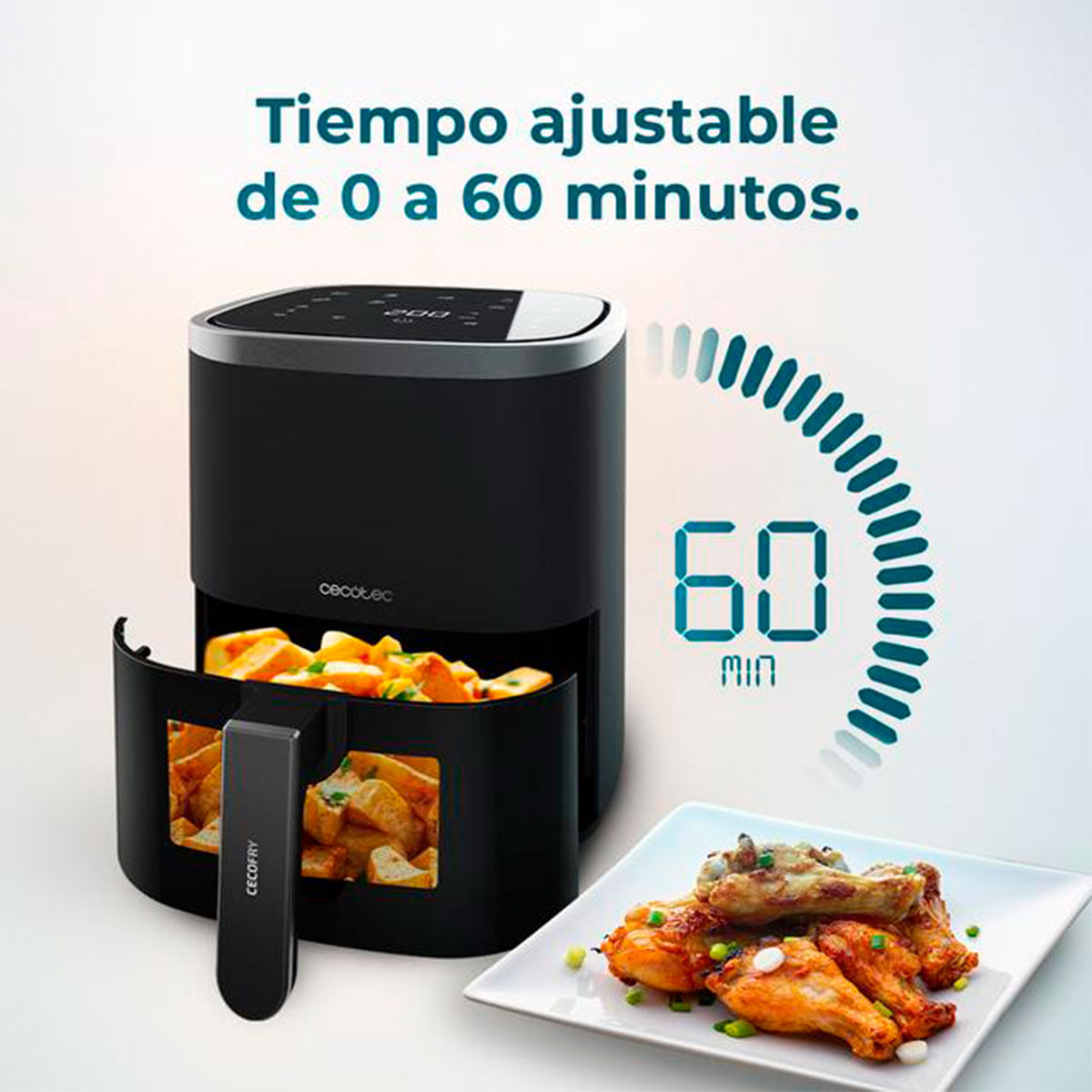 Freidora de aire Cecotec Cecofry Fantastik Window 4000 1400W 4L negro 8