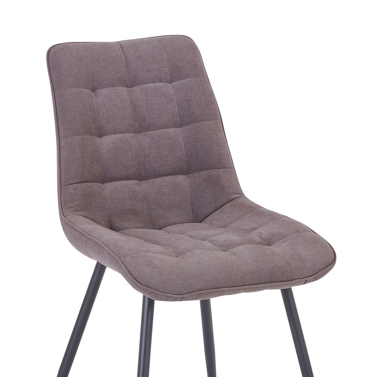 Pack de 4 sillas de comedor Confort tela gris oscuro 5