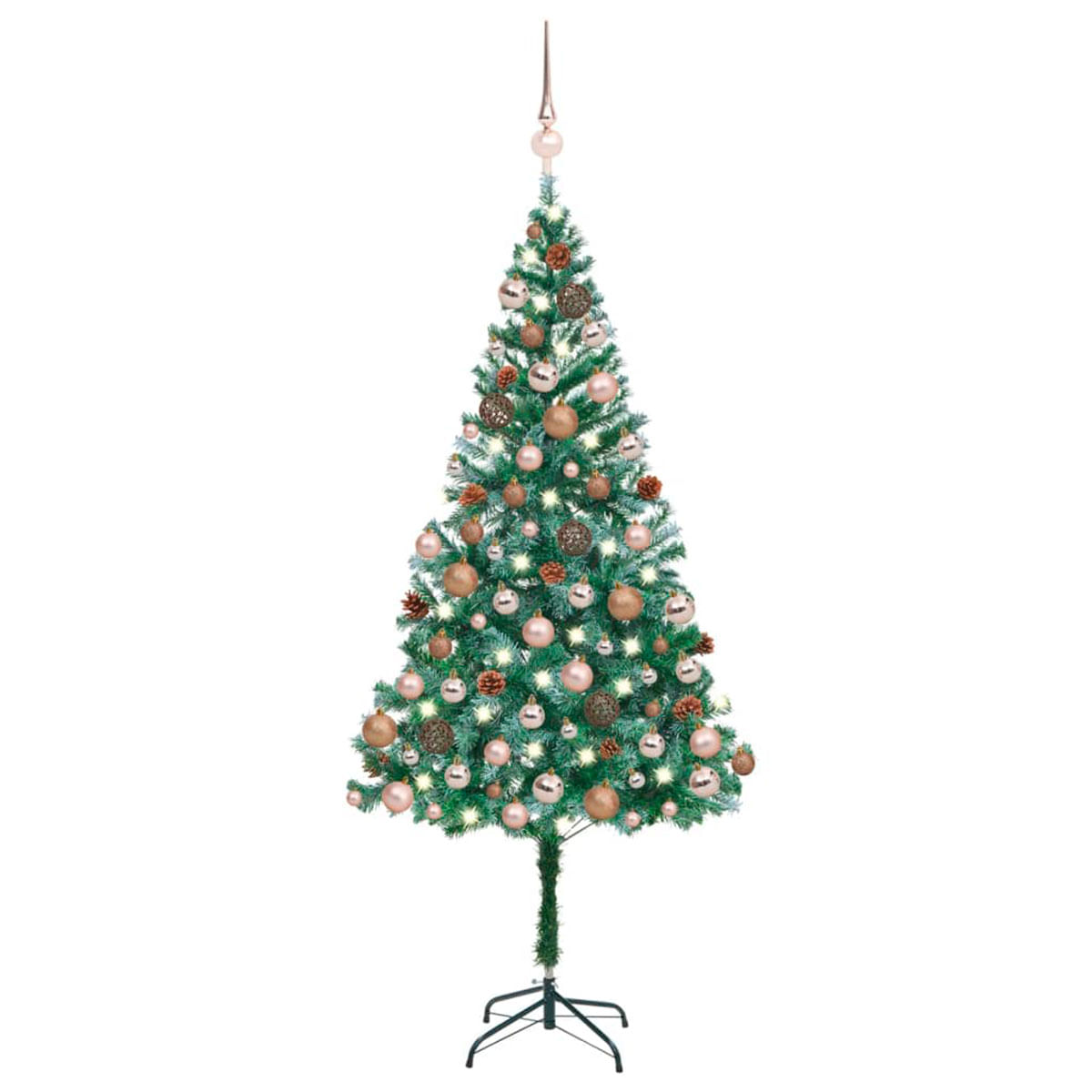 arbol-de-navidad-artificial-luces-y-bolas-rosas