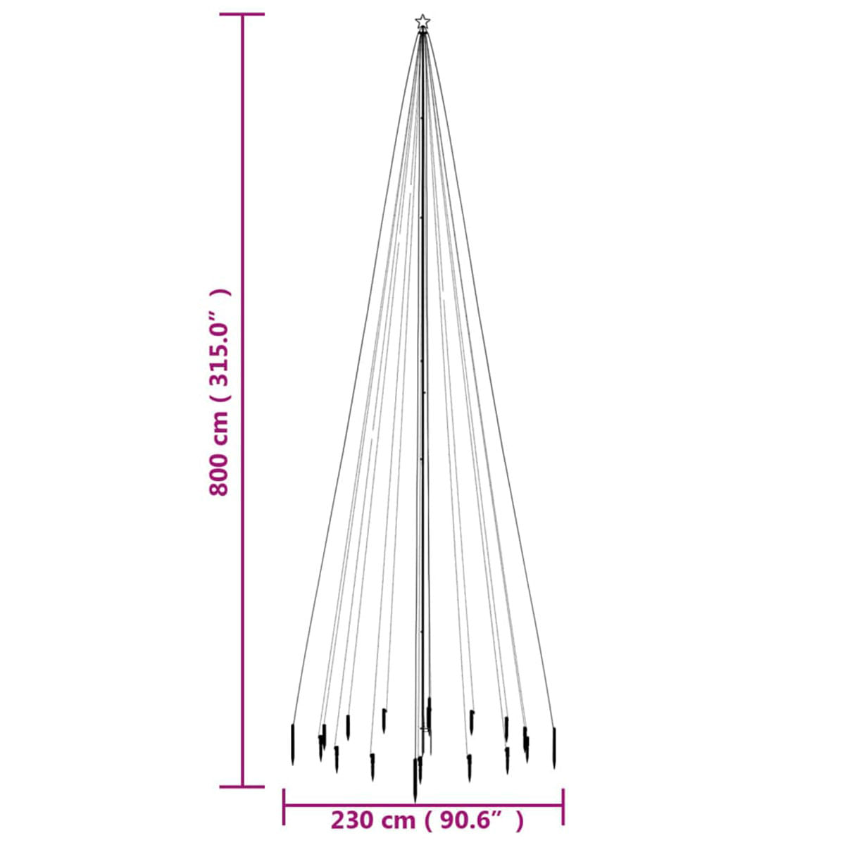 arbol-de-navidad-con-pincho-1134-luces-led-blanco-medidas