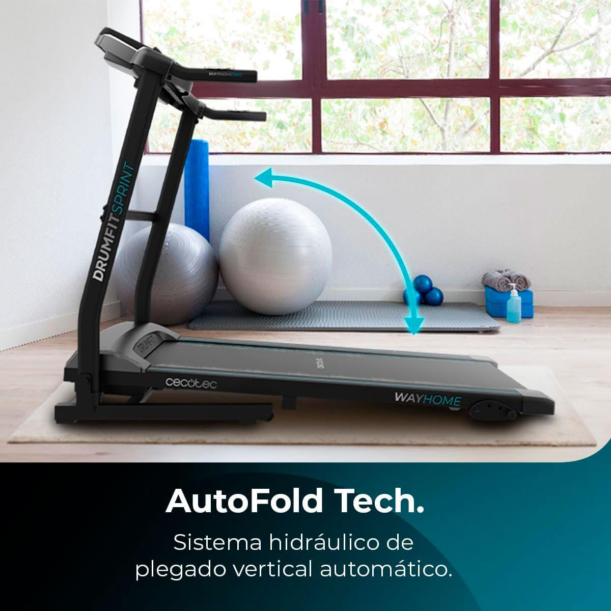 Cinta de correr Cecotec DrumFit WayHome 1500 Sprint 900W 15km/h negro 4