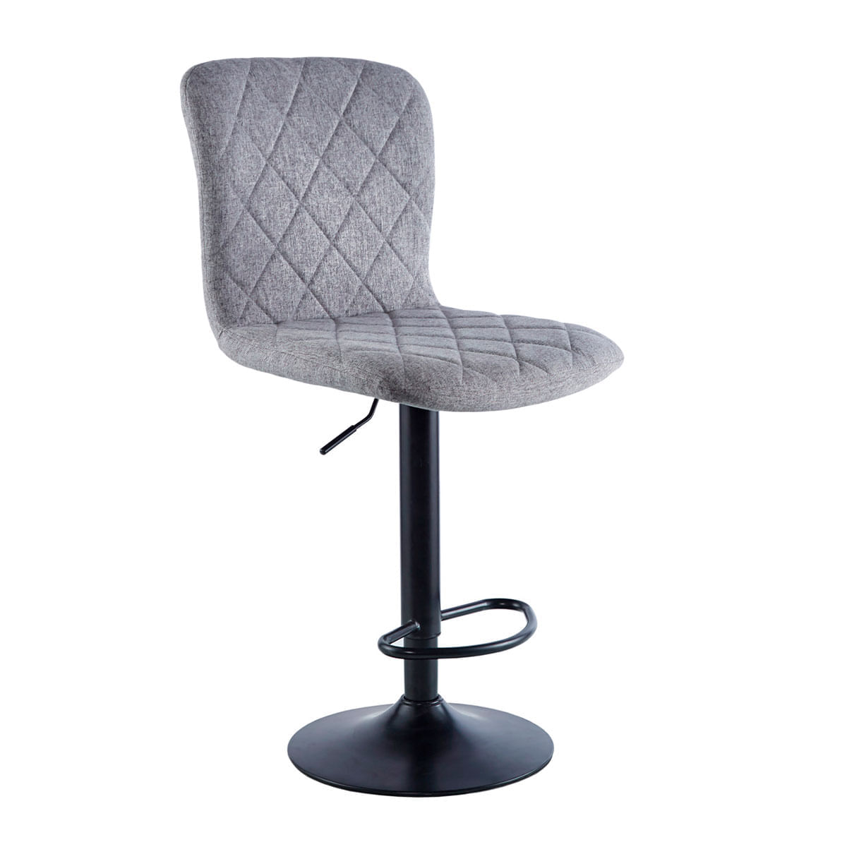 Pack de 2 taburetes altos Britain altura regulable con reposapiés gris 98-120x48x52 cm