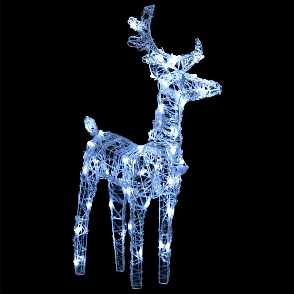 Outsunny Reno Y Trineo Luminoso De Navidad Con 170 LED Blanco Cálido, Decoración De Navidad Para Interior Y Exterior, 60x29x115cm | España