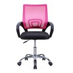 Silla de estudio Vita giratoria con altura regulable negro/rosa 90-102x60x60 cm