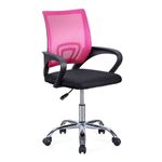 Silla de estudio Vita giratoria con altura regulable negro/rosa 90-102x60x60 cm 2