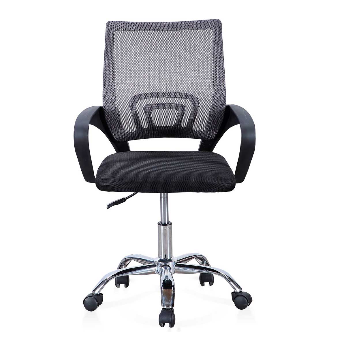 Silla de estudio Vita giratoria con altura regulable negro/gris 90-102x60x60 cm