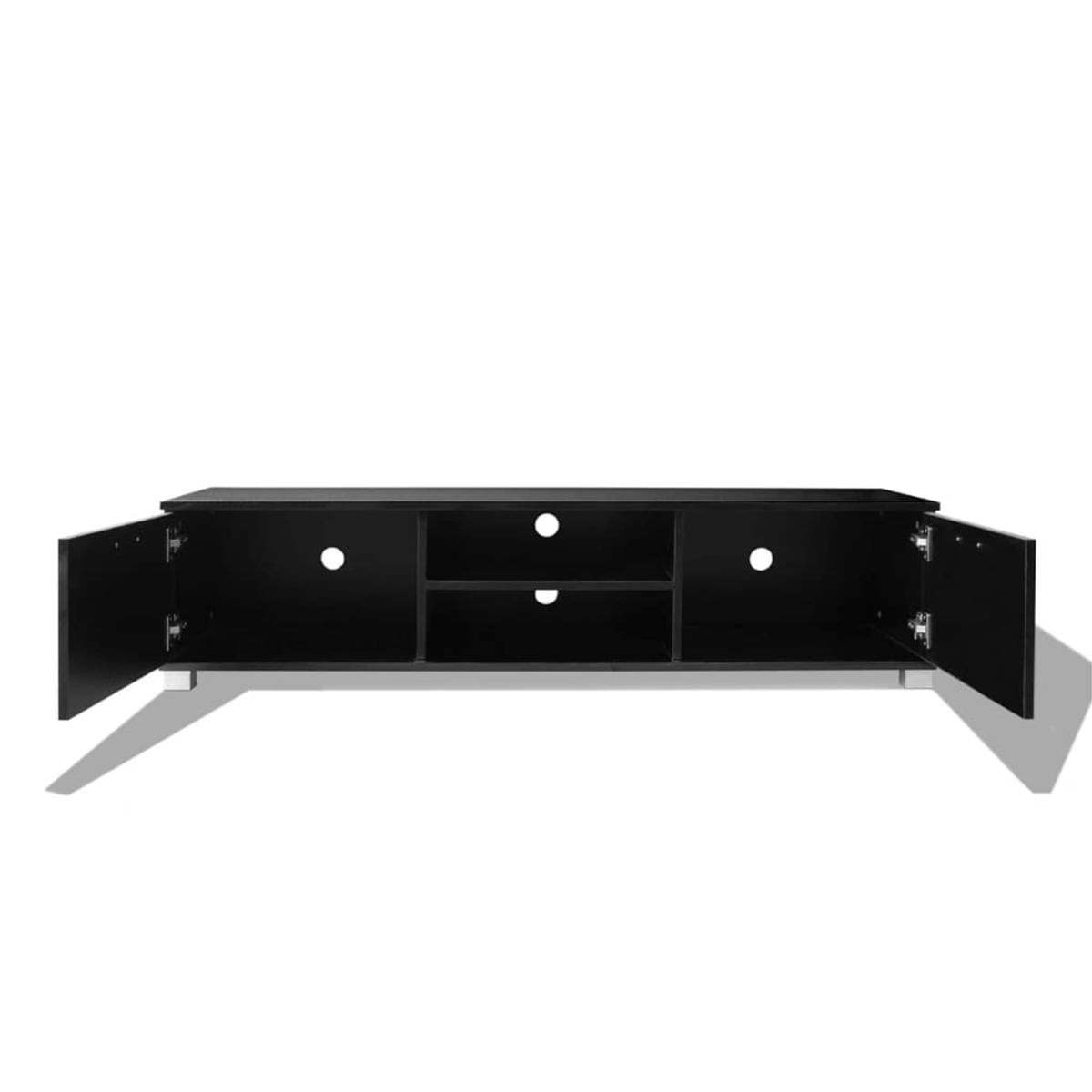 mueble-bajo-para-tv-negro-brillo-frente-abierto