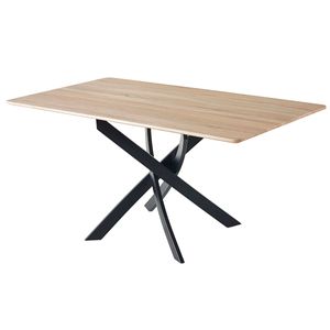 Mesa de comedor Zen  patas cruzadas roble/negro 75x140x80 cm