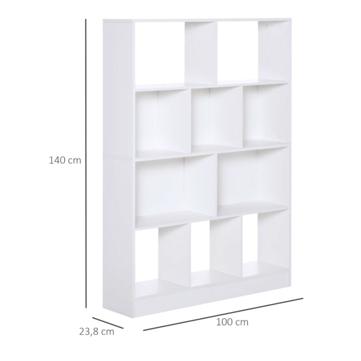 estanteria-libreria-4-niveles-10-compartimentos-blanco-medidas