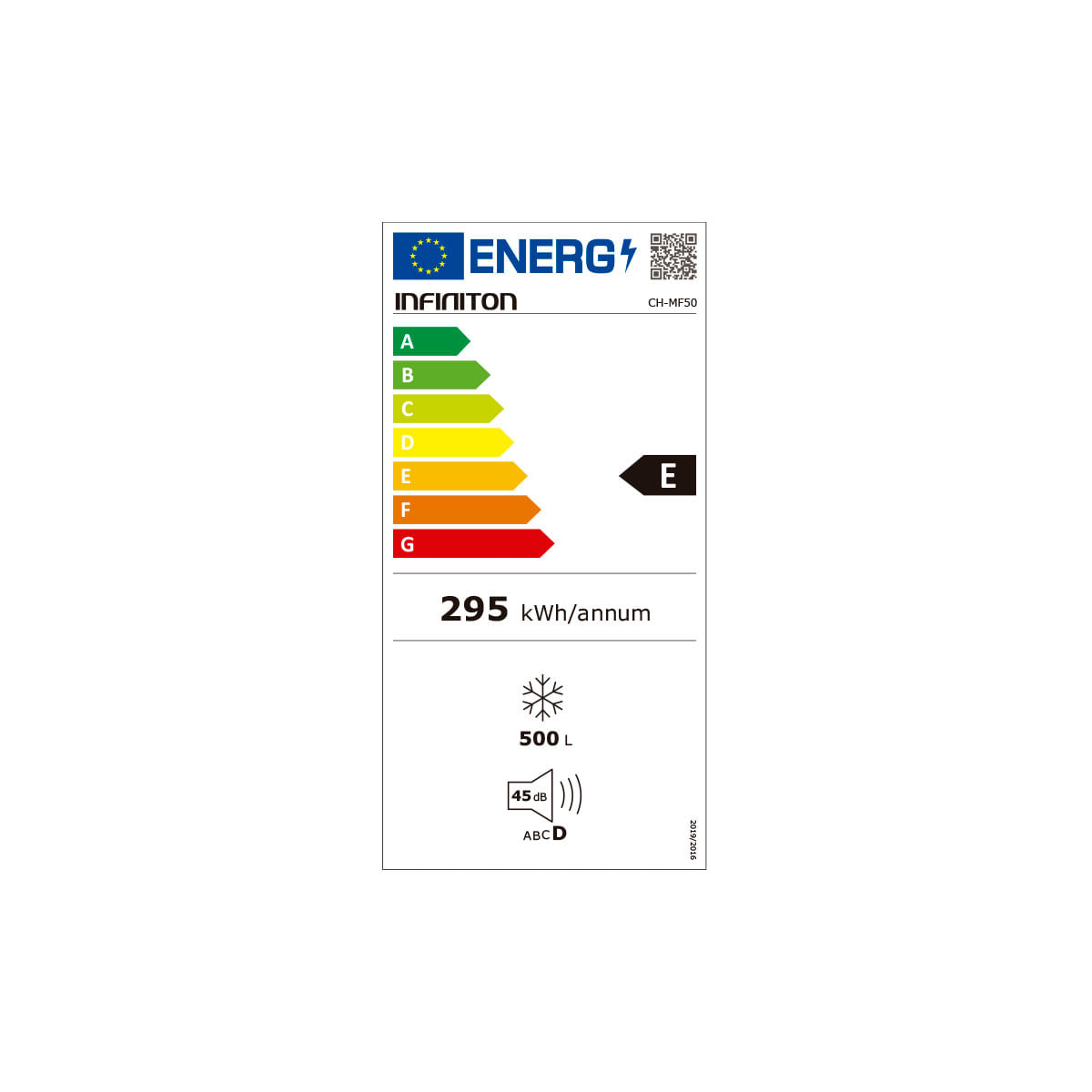 Arcón congelador Infiniton CH-MF50 500L Defrost 4D Cooling E blanco 165 cm eficiencia-energetica