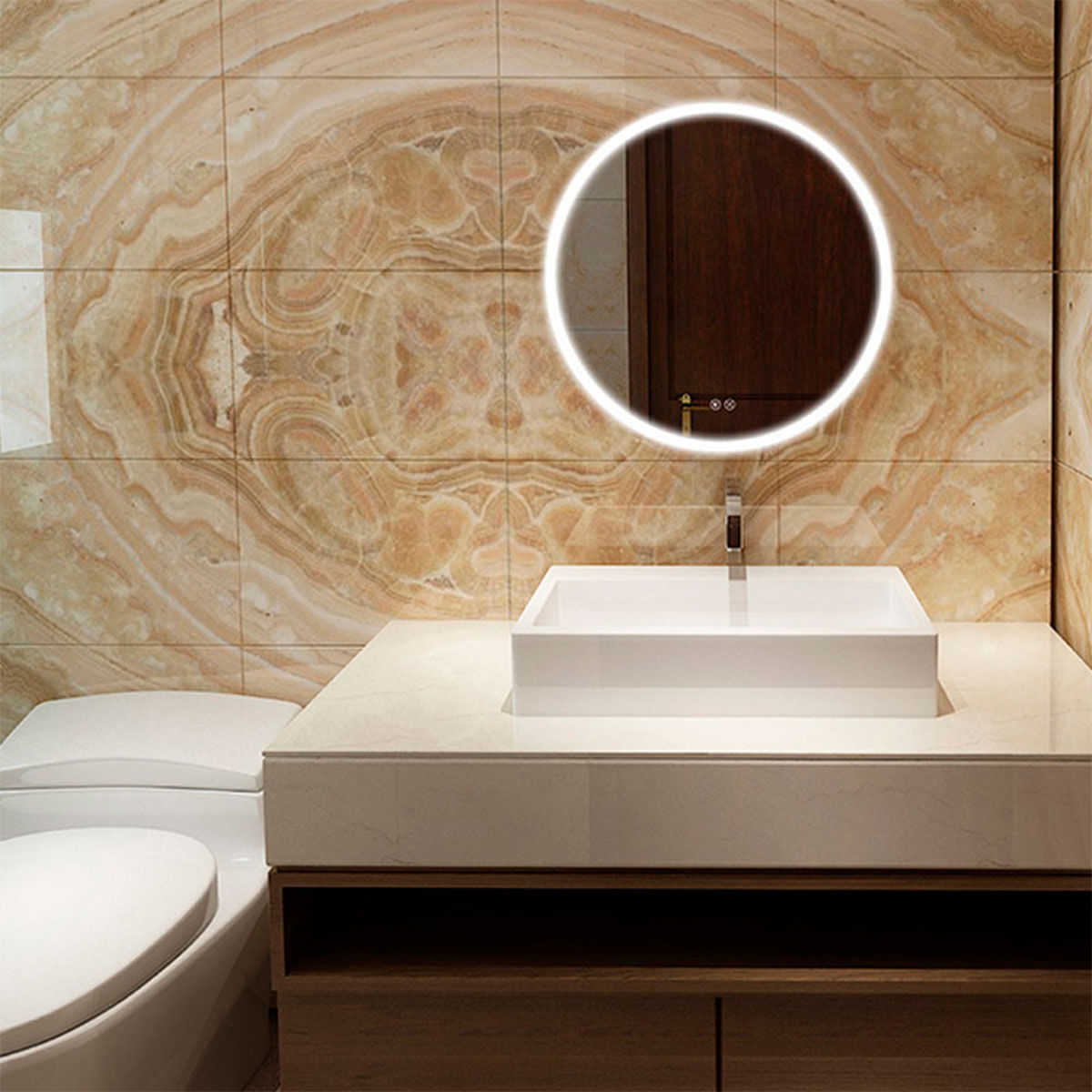 Espejo de baño EDM luz LED 20W forma circular Ø60 cm 4