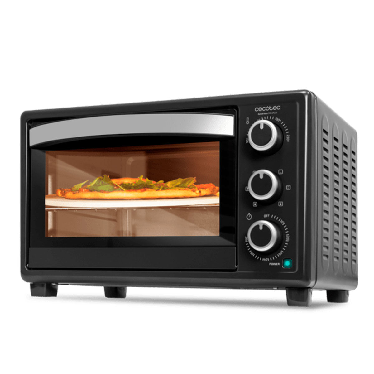 Horno de sobremesa Cecotec Bake&Toast 2600 4Pizza 1500W 26L piedra especial pizzas negro