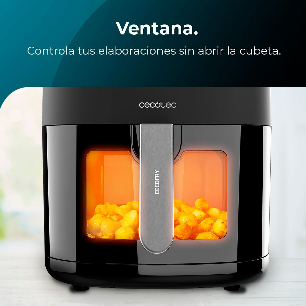 Freidora de aire Cecotec Cecofry Fantastik Window 6500 1700W 6,5L con ventana negro 3