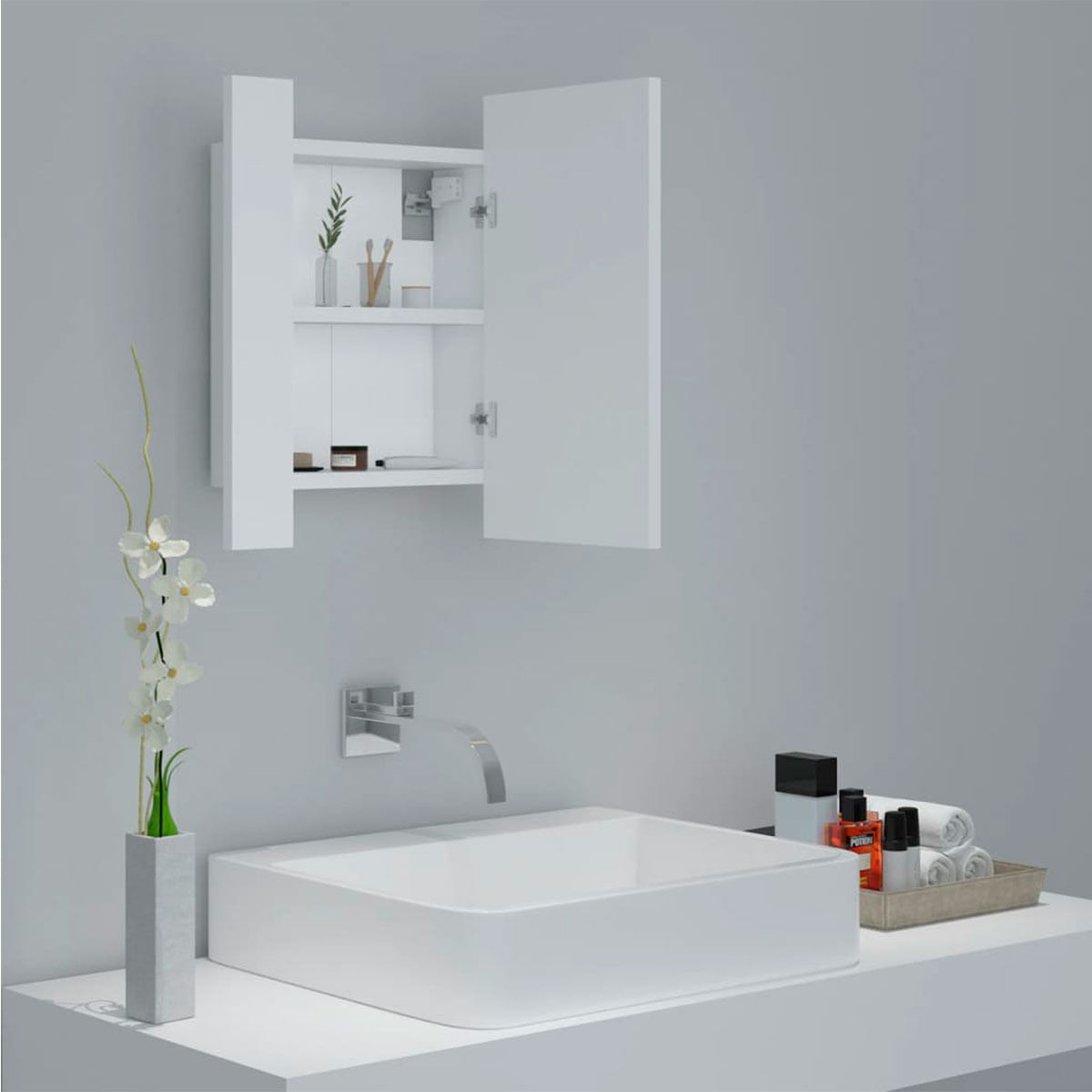 armario-espejo-de-baño-con-luz-led-blanco-puertas-baño