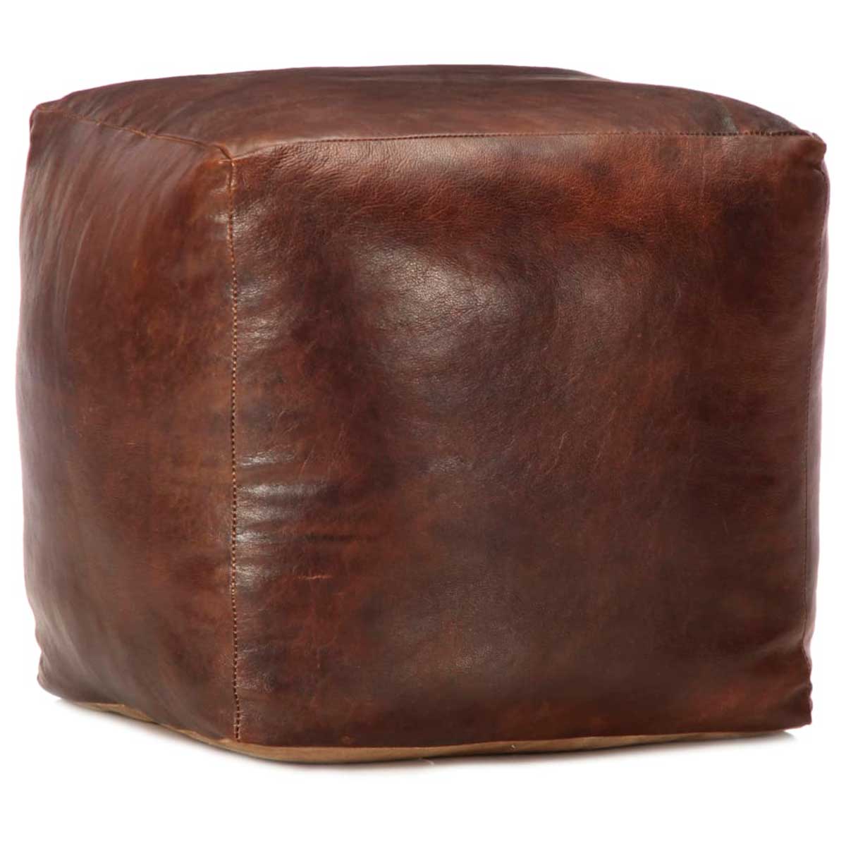 puff-marron-oscuro-cuero-de-cabra-frente