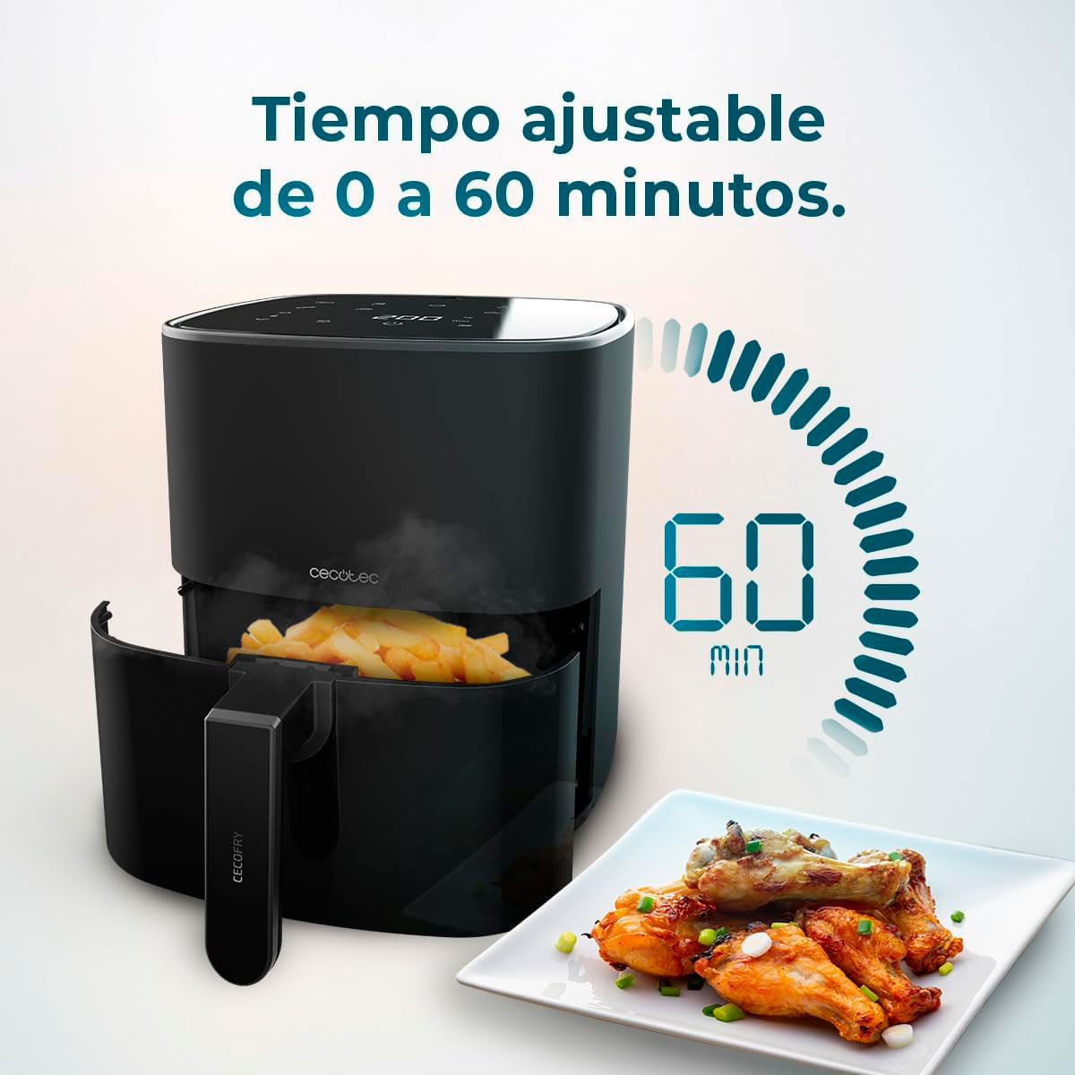 Freidora de aire Cecotec Cecofry Fantastik 5500 1500W 5,5L negro 4