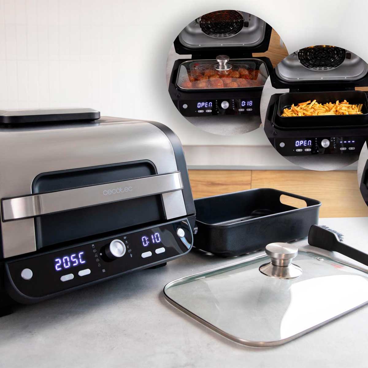 Freidora de aire Cecotec Cecofry FireDome 8000 Pro 8L 9 modos de cocinado negro 4