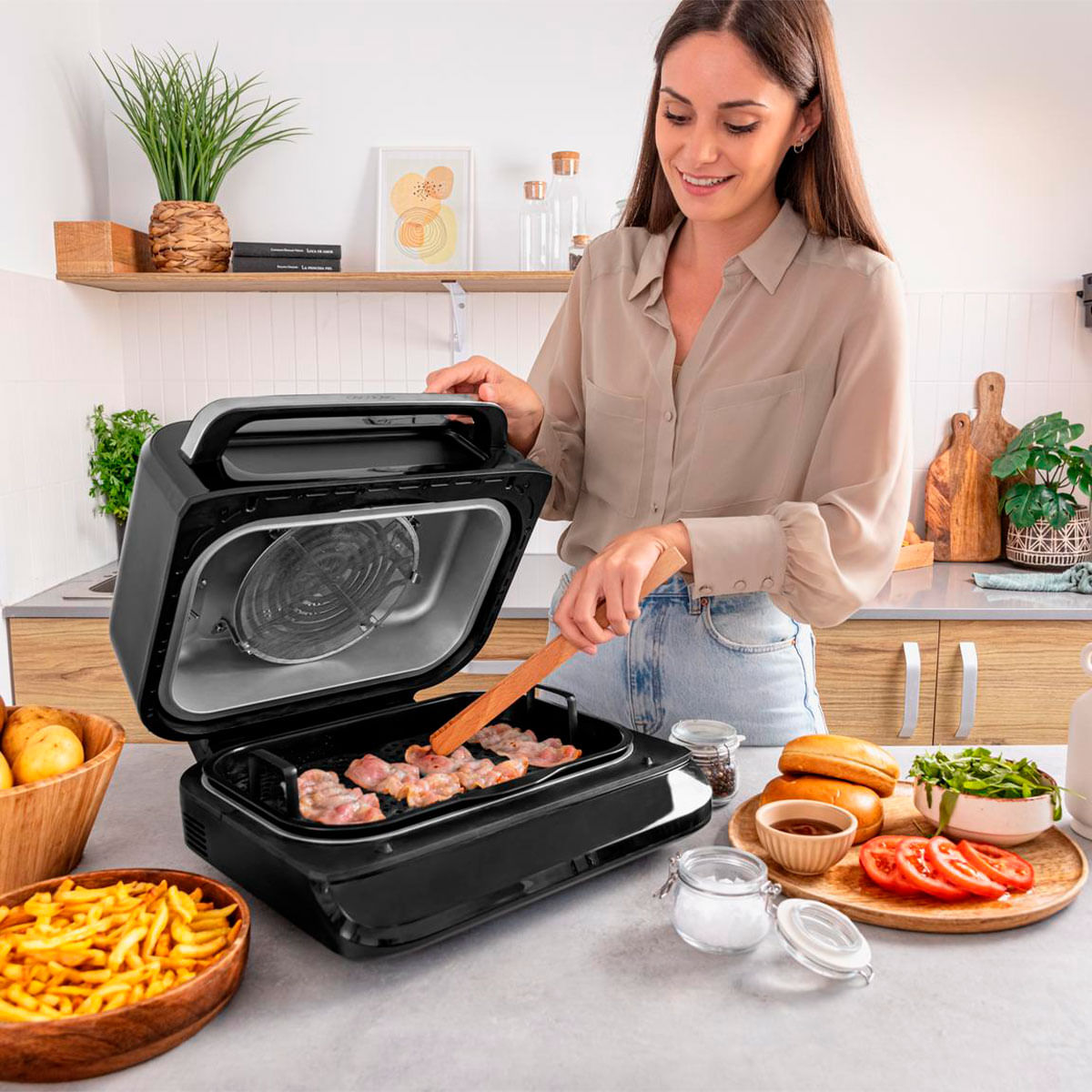 Freidora de aire Cecotec Cecofry FireDome 6000 6L 6 modos de cocinado negro 3