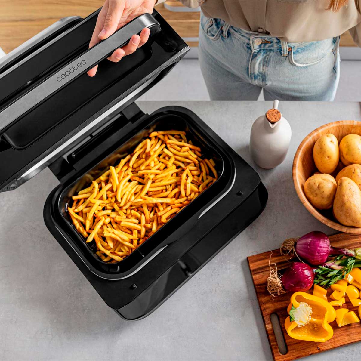 Freidora de aire Cecotec Cecofry FireDome 6000 6L 6 modos de cocinado negro 7