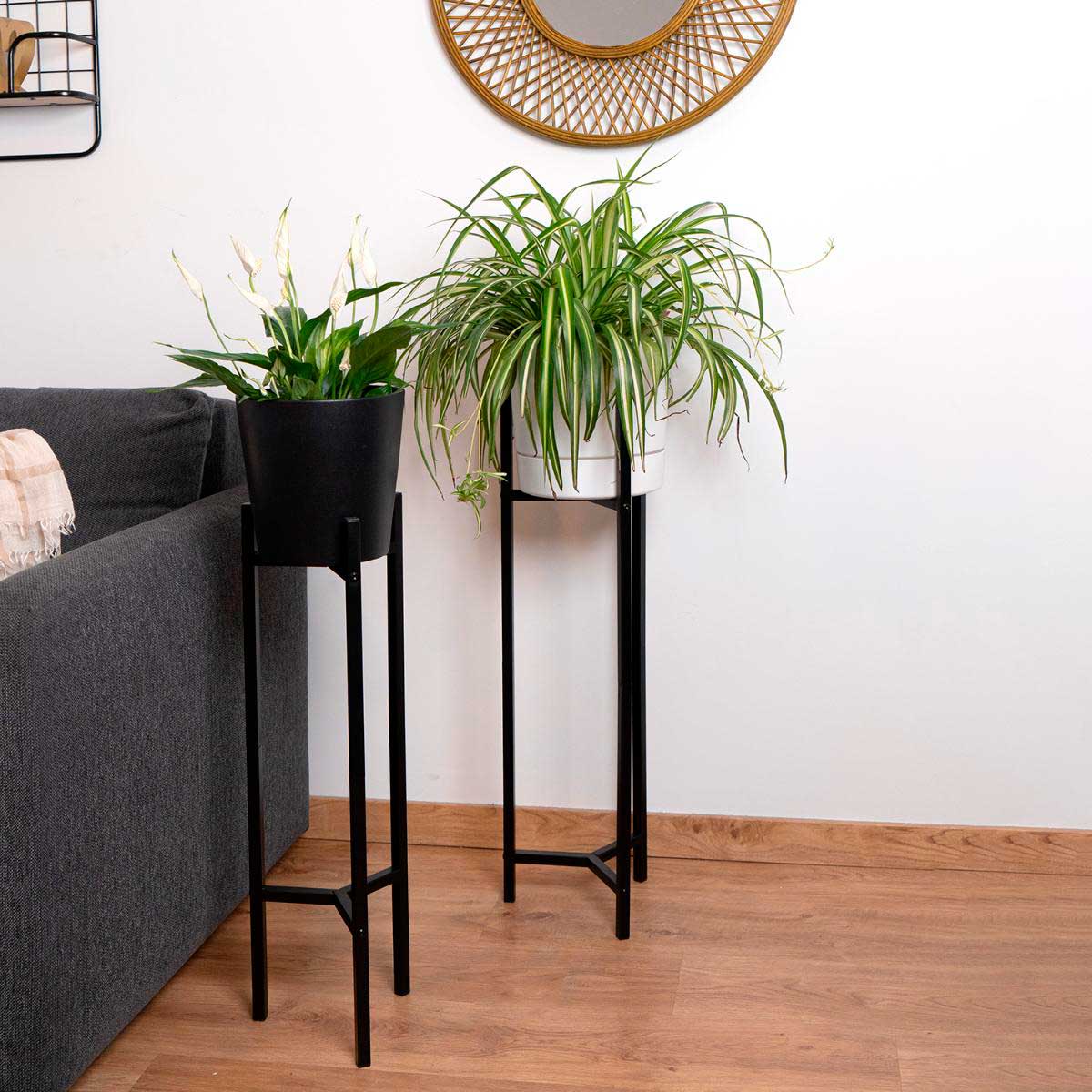 Soporte macetero MOA Vinthera diseño vertical negro 71x21x21 cm 3