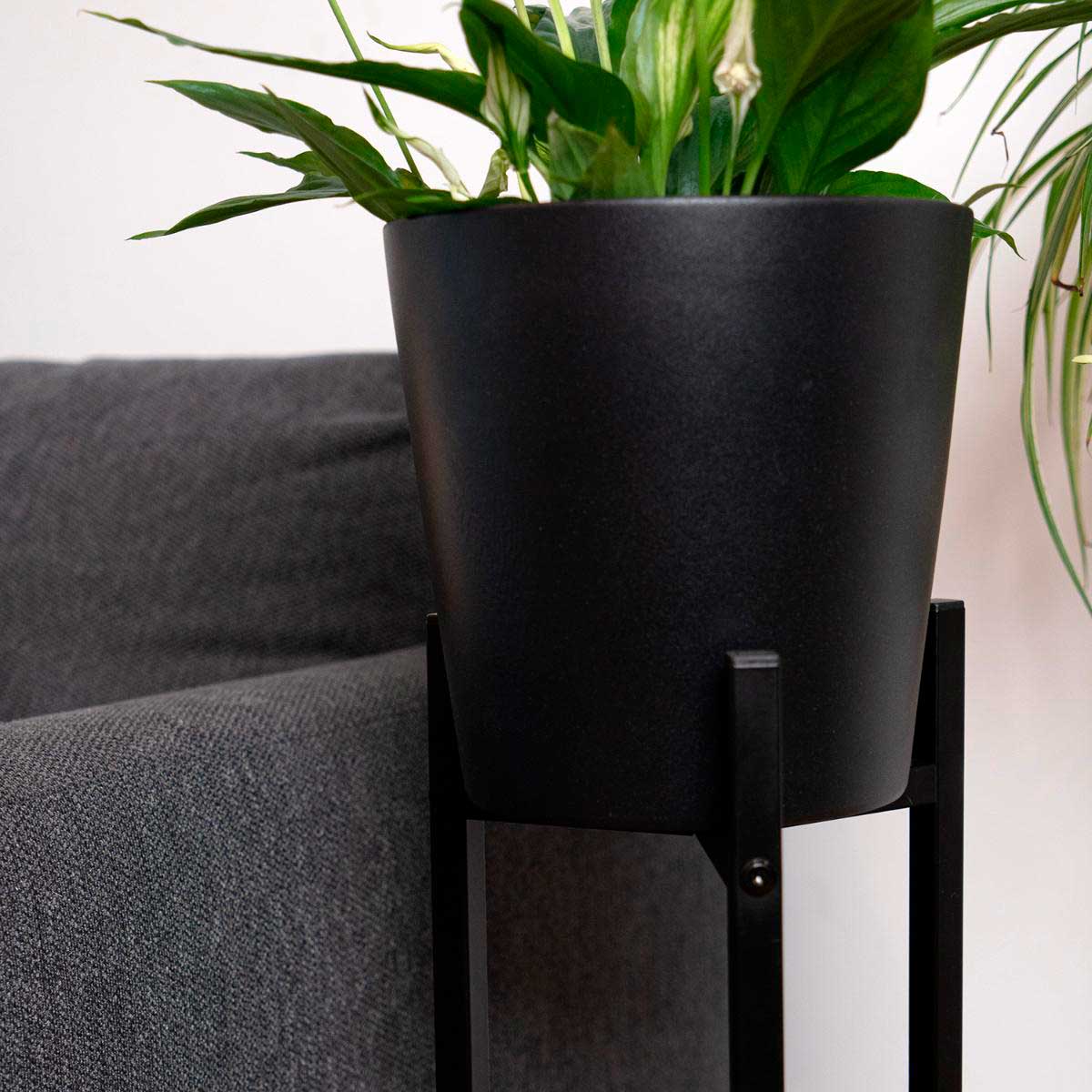 Soporte macetero MOA Vinthera diseño vertical negro 71x21x21 cm 4