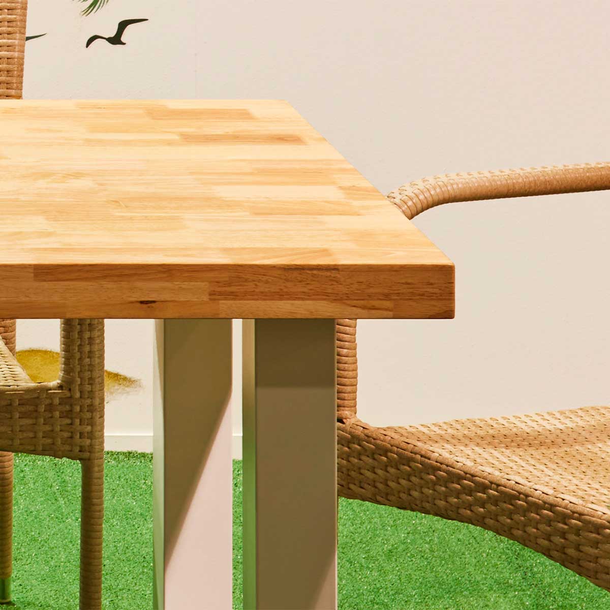 Mesa Loft rectangular uso interior y exterior roble Nordish/blanco 76x160x100 cm 3