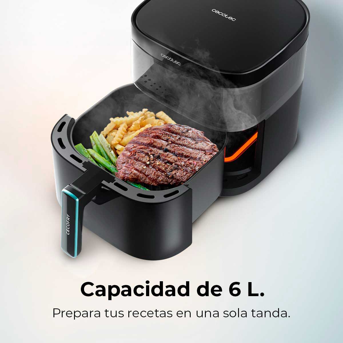 Freidora de aire Cecotec Cecofry DuoHeat 6000 2200W 6L 3 en 1 negro 6