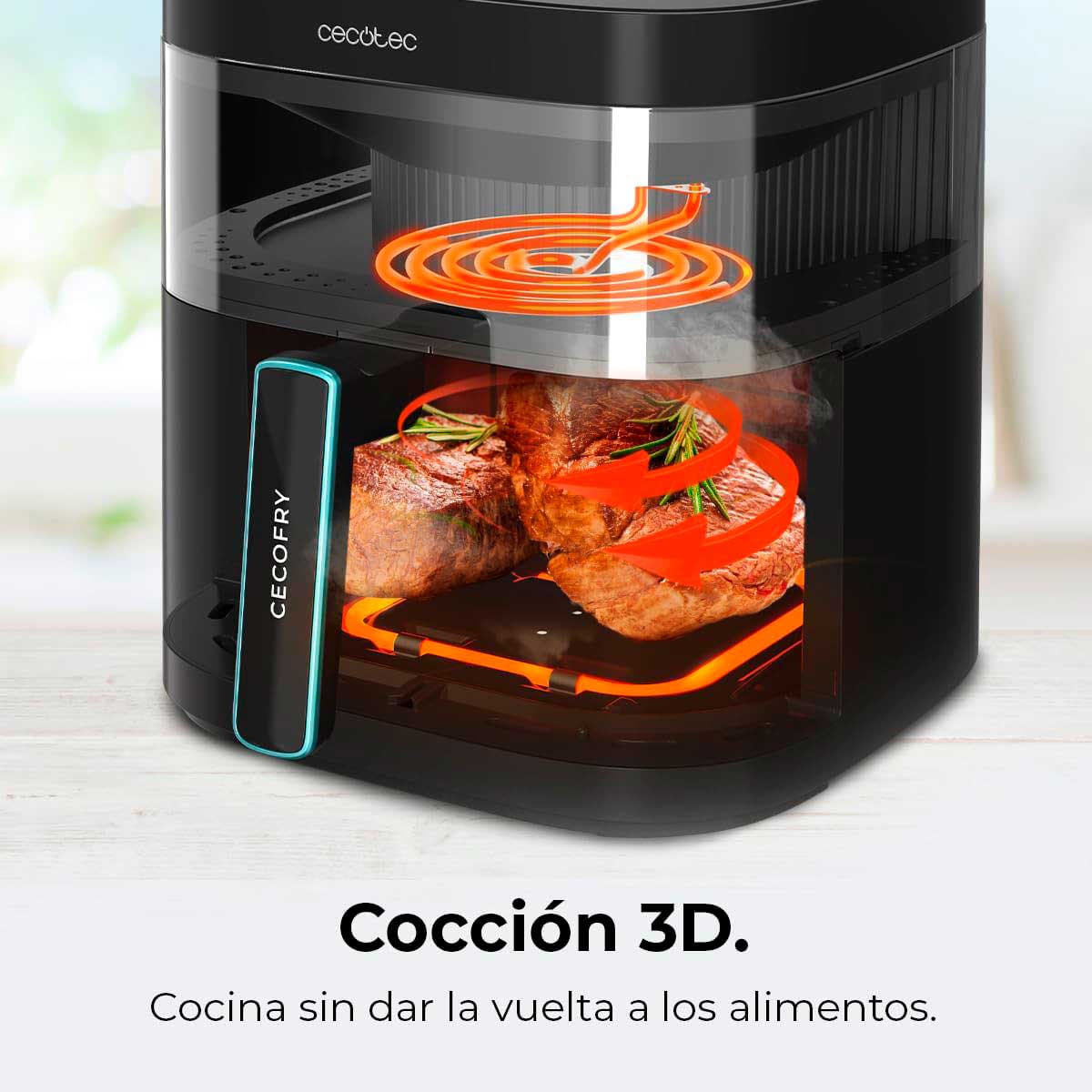 Freidora de aire Cecotec Cecofry DuoHeat 6000 2200W 6L 3 en 1 negro 7