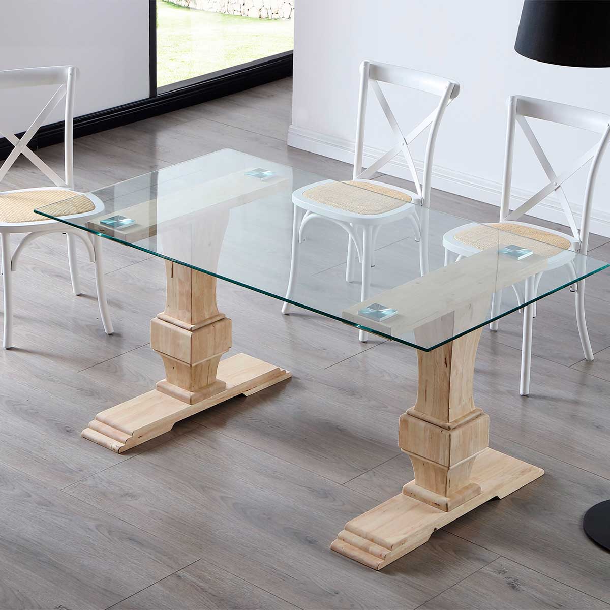 Mesa de comedor Versalles forma rectangular roble Nordish 76x160x90 cm 2